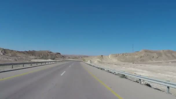 Timelapse de conducir a través del desierto del Negev en Israel — Vídeo de stock