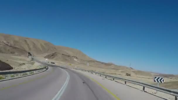 Timelapse de conducir a través del desierto del Negev en Israel — Vídeo de stock