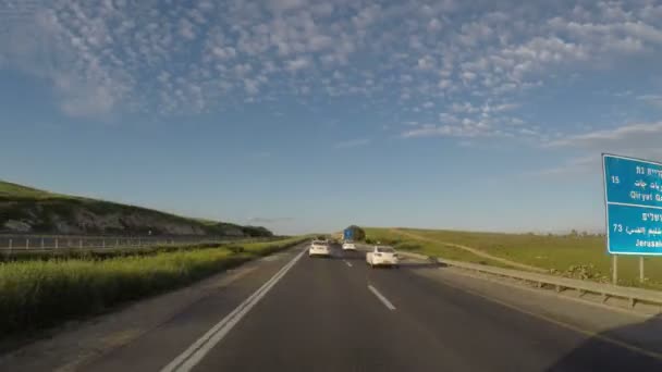 Timelapse de condução através da estrada 6 em Israel — Vídeo de Stock