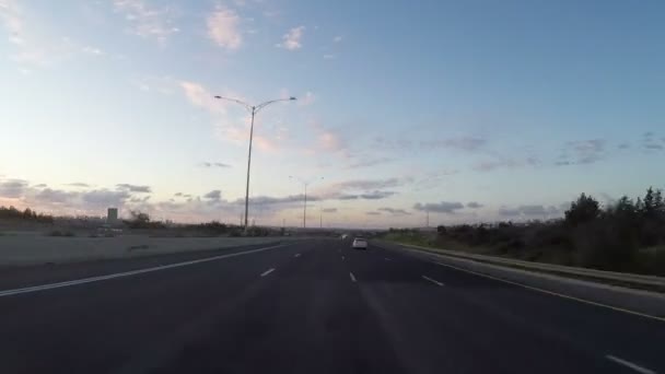 Timelapse of driving through the highway 6 in Israel — Stock Video