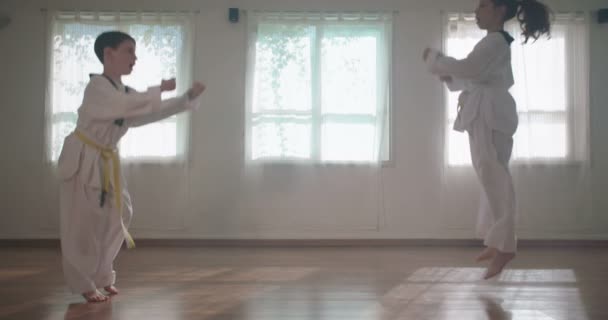 Lassú mozgás hosszúság-ból fiatal gyerekek gyakorló harcművészetek