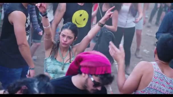 KINERET, ISRAEL, 6 de abril de 2018- Gente bailando en una fiesta de trance de la naturaleza — Vídeos de Stock