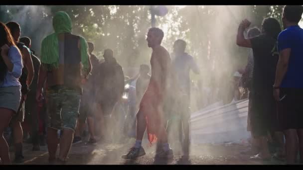 KINERET, ISRAEL, 6 de abril de 2018- Gente bailando en una fiesta de trance de la naturaleza — Vídeos de Stock