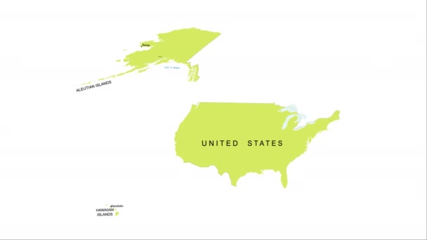 Animation of the map of the United States of America — ストック動画