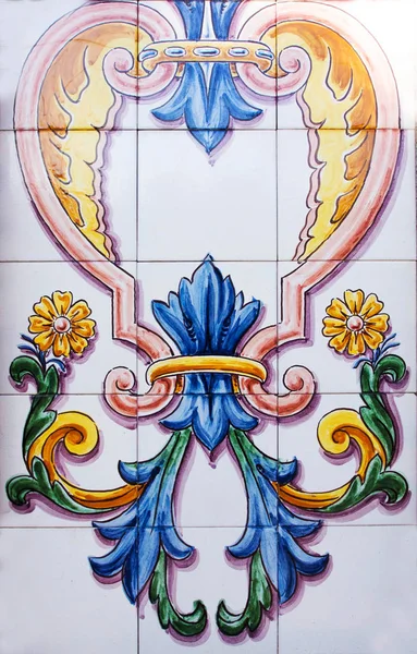 Detail Van Traditionele Tegels Uit Gevel Van Oud Huis Decoratieve — Stockfoto