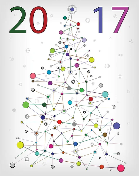 Renkli moleküler Noel ağacı