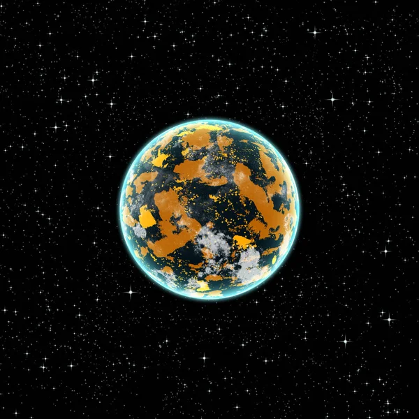 Yellow planet in space — Stock Photo, Image