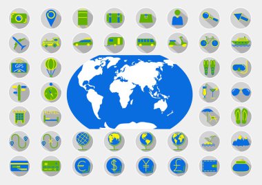 seyahat simgeleri dizisi