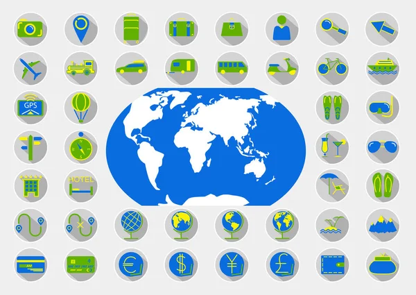 seyahat simgeleri dizisi