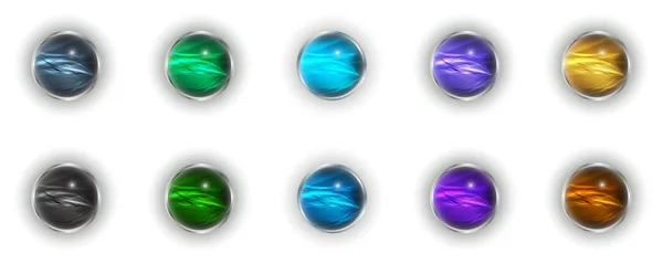 Différents boutons à billes en 3d — Image vectorielle