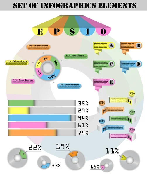 Eine Reihe von infografischen Elementen — Stockvektor