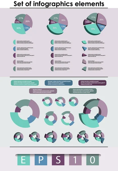 Satz verschiedener Elemente der Infografik — Stockvektor