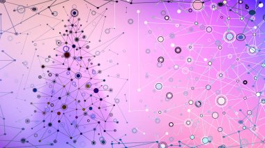 Moleküler yapıdan yapılmış Noel arkaplanı