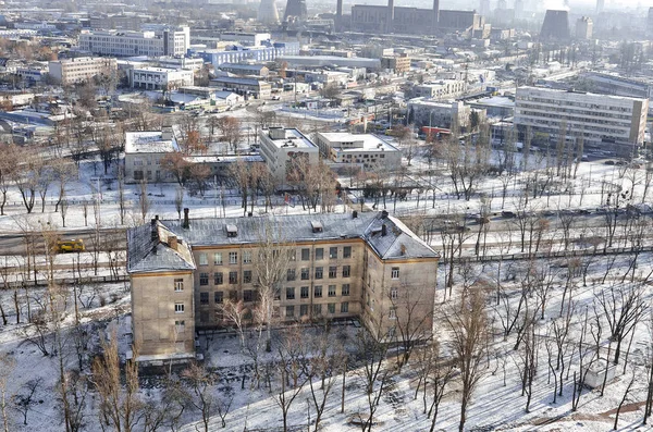 Inverno paisagem urbana industrial — Fotografia de Stock