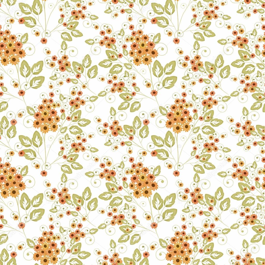 Plano De Fundo Padrão Floral Sem Costura Flores Ornamento Têxtil De
