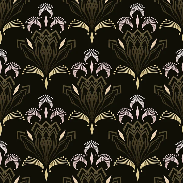Seamless retro art deco pattern ornament. Geometric stylish background repeating texture