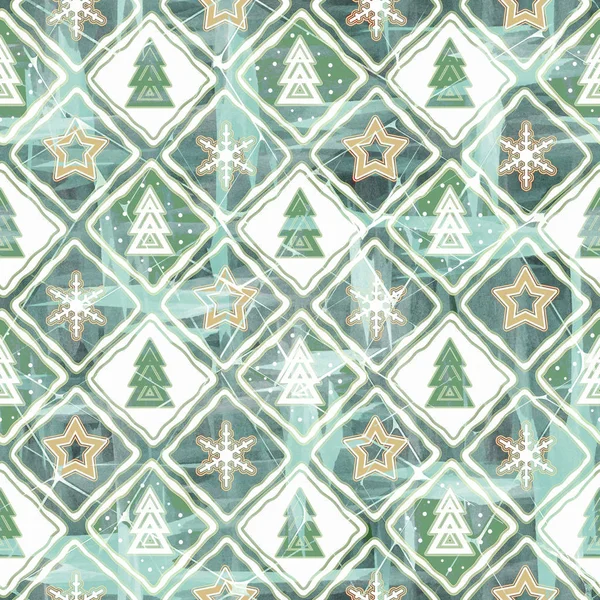 Seamless  Christmas  pattern.White, green  and red background.