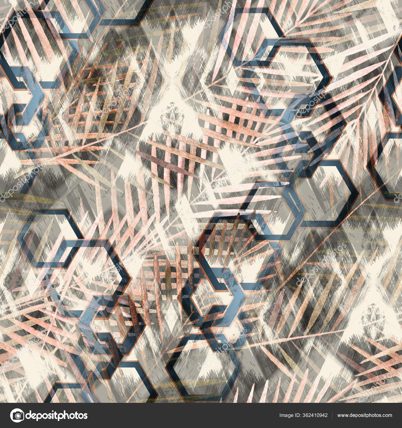 Kusursuz Tropikal Desen Bej Kahverengi Zemin Yatak Ceket