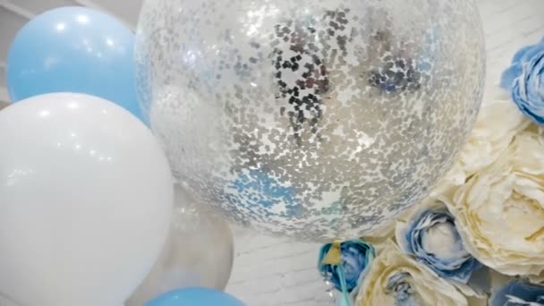 Making childrens holiday balls blue Royalty Free Stock Video