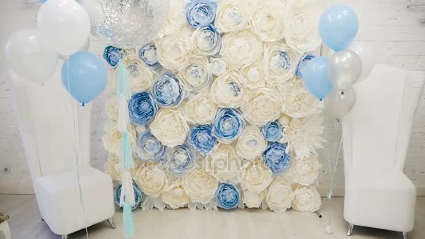 Making childrens holiday balls blue Royalty Free Stock Footage