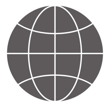 Trendy düz stil beyaz arka plan üzerinde Gl izole küre simgesi