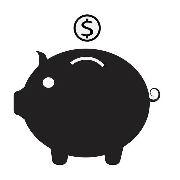 Piggy bank - economizando dinheiro. Vetor . —  Vetores de Stock