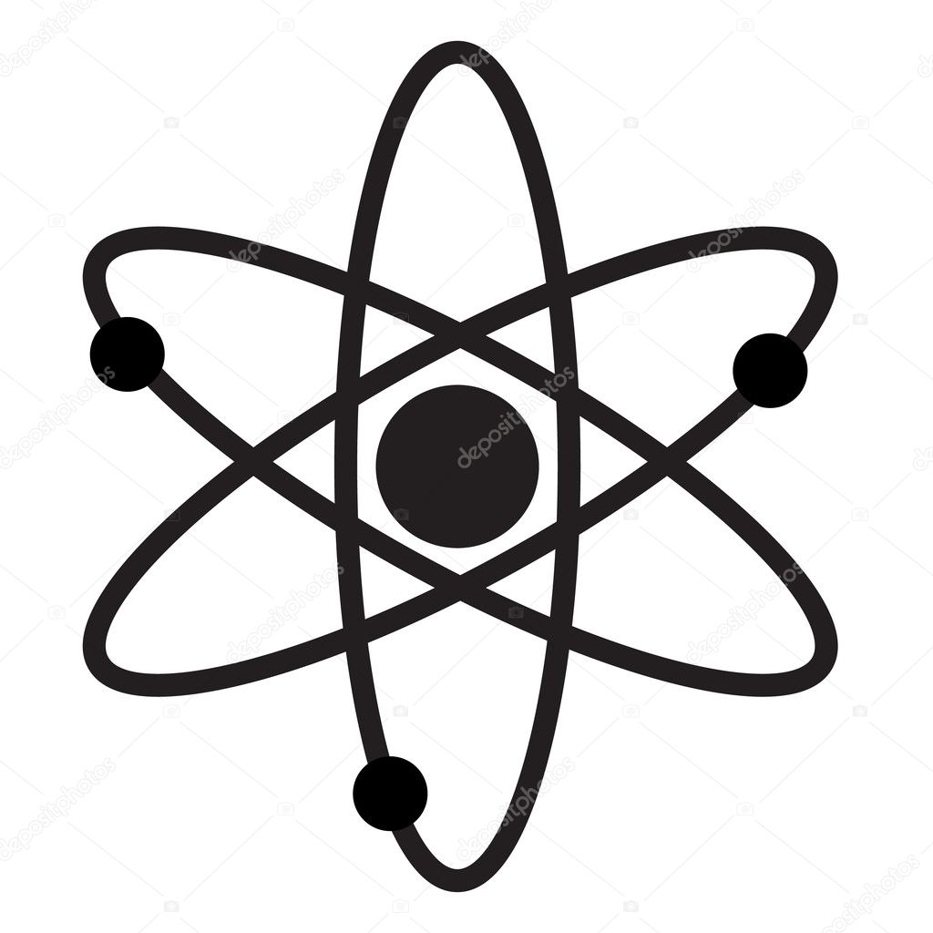 atom icon, atom icon on white background