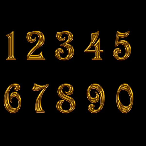 Set of gold number — Stock fotografie