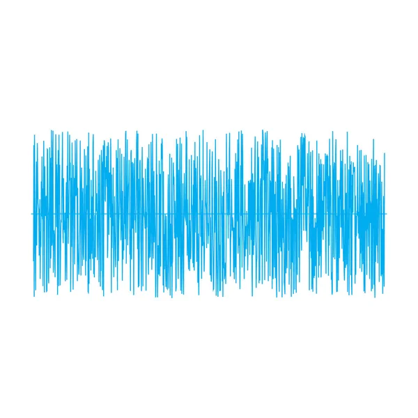 Onda sonora blu su sfondo bianco. segnale di onda sonora . — Vettoriale Stock