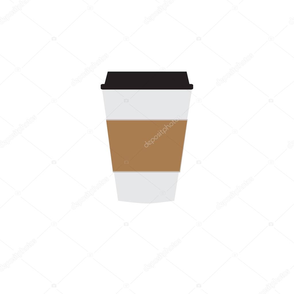 Disposable coffee cup icon on white background.