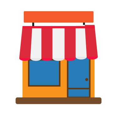 Beyaz arka plan üzerinde mağazası simgesi. mağazası işareti.