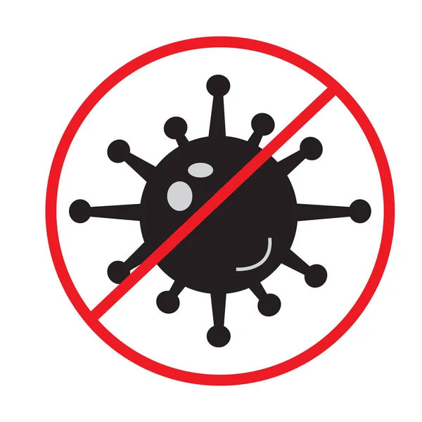 Stop baktériumok ikonra a fehér háttér előtt. stoptábla baktériumok. — Stock Vector