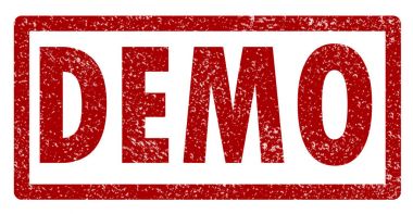 Beyaz arka plan üzerinde demo damgası. demo lastik damga. demo damga si