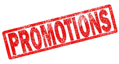 Beyaz arka plan üzerinde promosyon damgası. Promosyon lastik damga. Pro