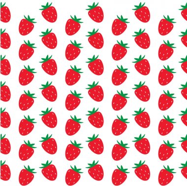 Beyaz arka planda kesintisiz çilek deseni. çilek geri