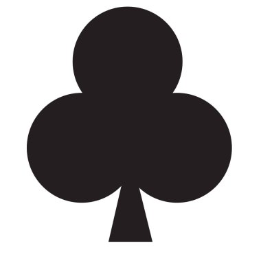 oyun kağıdı kulüp takım elbise simgesi beyaz arka plan üzerinde. iskambil cl