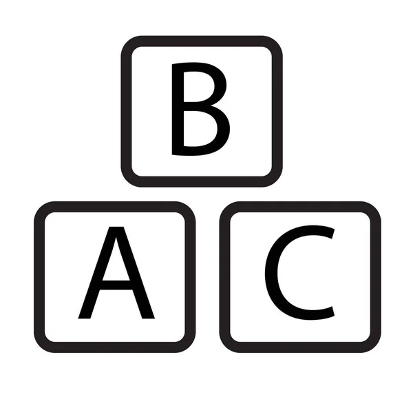 Icona del blocco abc su sfondo bianco. abc blocco segno . — Vettoriale Stock