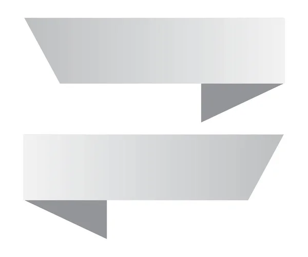 Two white ribbon banner on white background. two white ribbon ba — Stock Vector