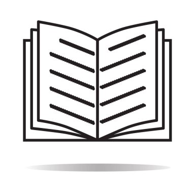 Beyaz arka plan üzerinde kitap simgesi. kitap işareti. düz stil. Açık kitap 