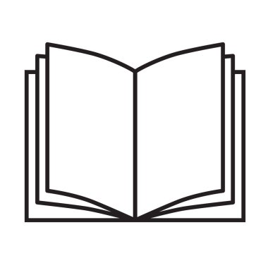 Beyaz arka plan üzerinde kitap simgesi. kitap işareti. düz stil. Açık kitap 
