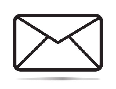 e-posta simgesi beyaz arka plan üzerinde. e-posta işareti. düz stil. Elektron