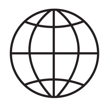 Beyaz arka plan üzerinde küre simgesi. Küre işareti. düz stil.