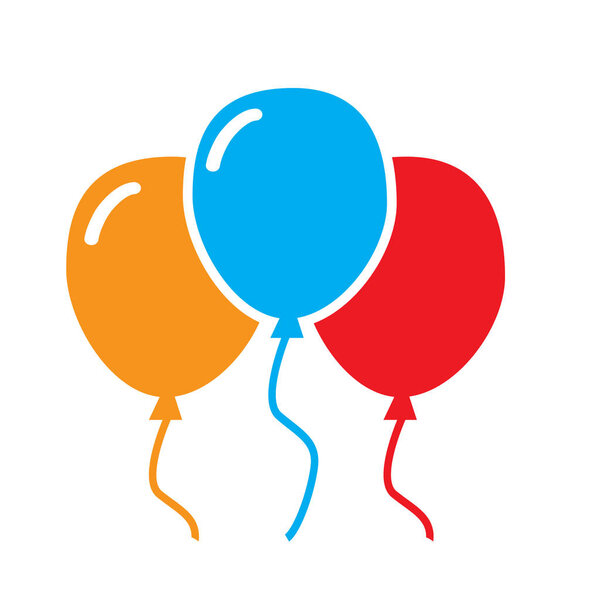 three balloon icon on white background. balloon icon sign. flat 