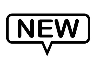 Beyaz arka plan üzerinde yeni kutsal kişilerin resmi. yeni ürün işareti. düz stil. Yeni 