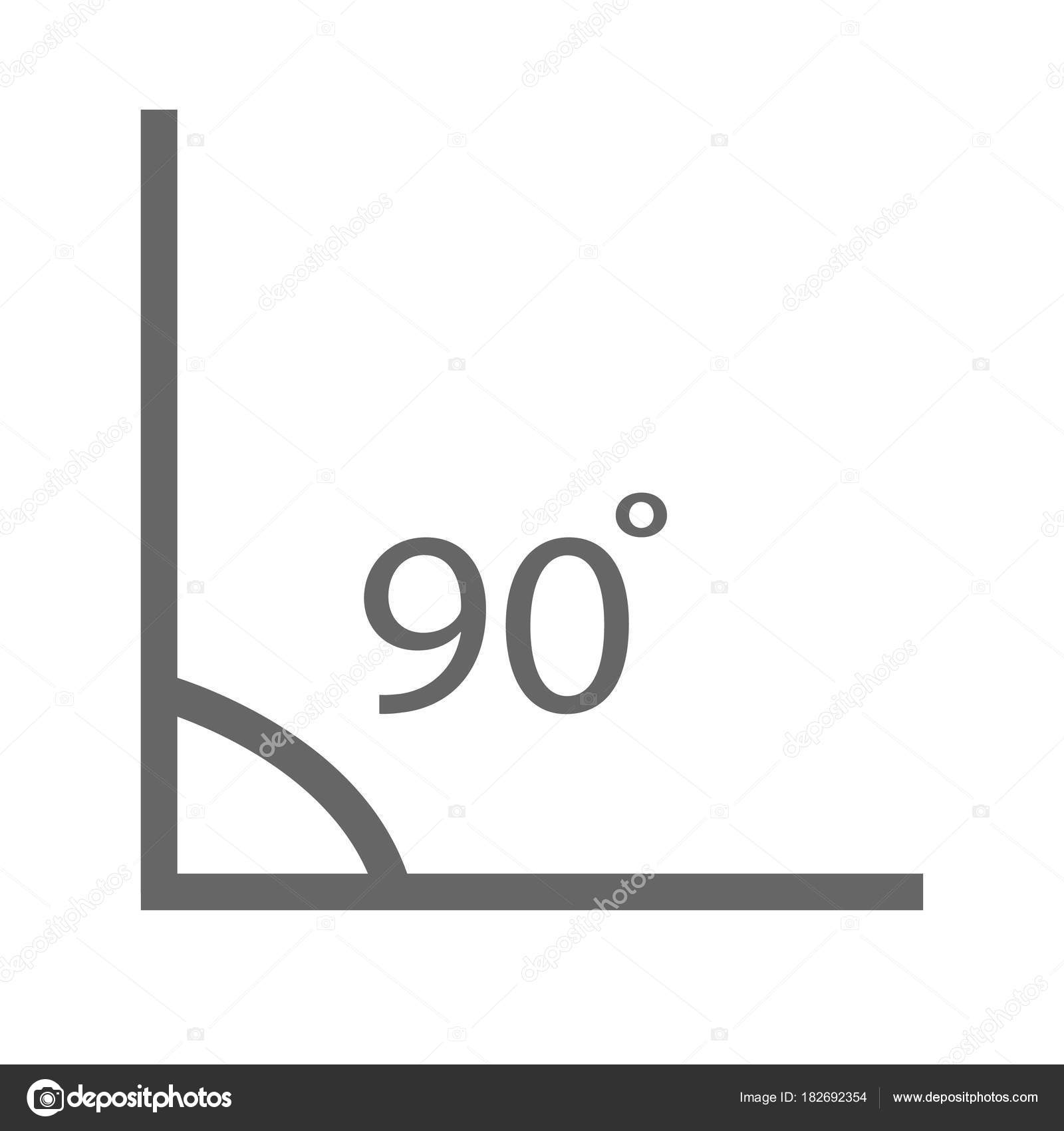 Icono de ángulo. ángulo 90 grados icono sobre fondo blanco