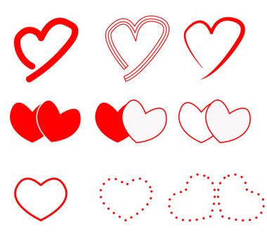 Beyaz arka plan üzerinde kalp simgesi. kalp işareti. düz stil. Kalpler