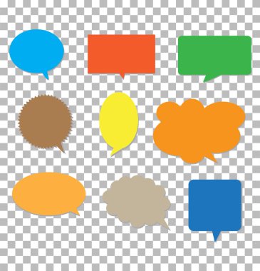 Saydam arka plan üzerinde konuşma balonları. boş boş renkleri tra