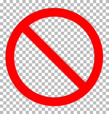 Yasak işareti şeffaf. yasak işareti simgesi düz tasarım 