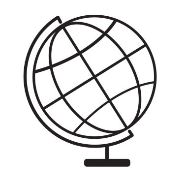 Beyaz arka plan üzerinde karasal simge. karasal globe sy