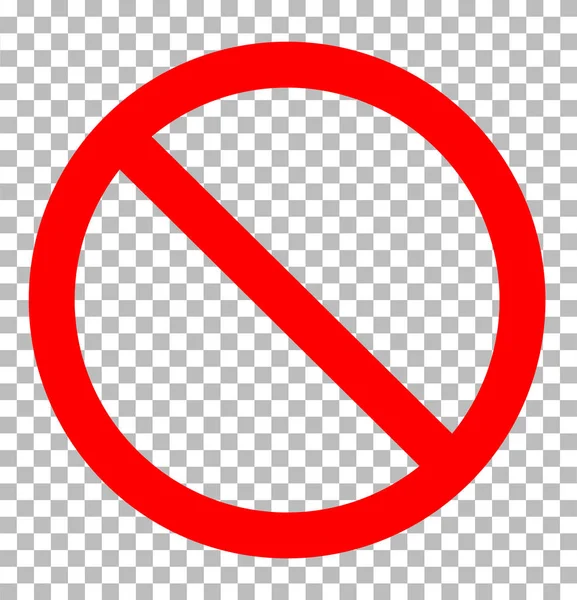 Sinal de proibição transparente. ícone de sinal de proibição design plano — Vetor de Stock